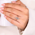 Elongated Marquise Engagement Ring In Distance Pave Style