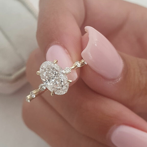 1.50 - 3.50 CT Elongated Oval Solitaire Dainty style  Moissanite Engagement Ring