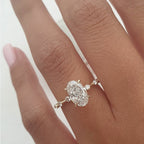 1.50 - 3.50 CT Elongated Oval Solitaire Dainty style  Moissanite Engagement Ring