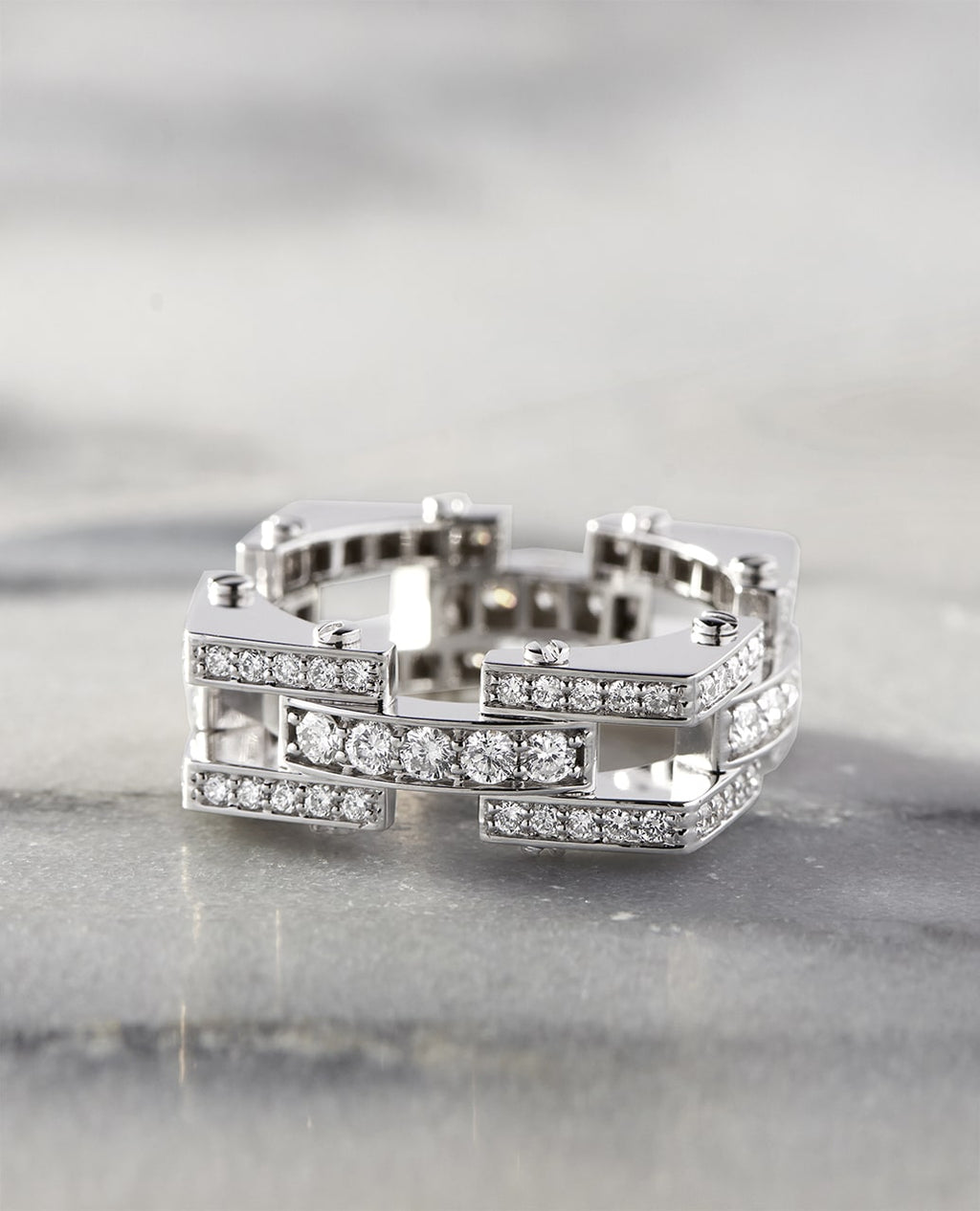 BINGHAM Gold Square Ring with 2.15ct Diamonds