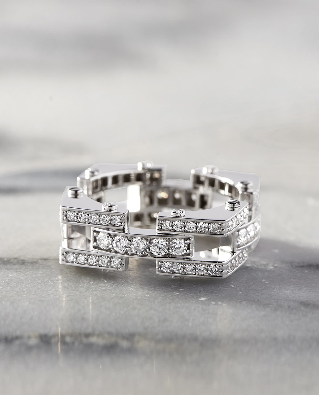 BINGHAM Gold Square Ring with 2.15ct Diamonds