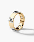 BARITE Two Tone Gold Wedding Ring with 0.60ct Black Diamonds