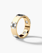 BARITE Two Tone Gold Wedding Ring with 0.60ct Black Diamonds