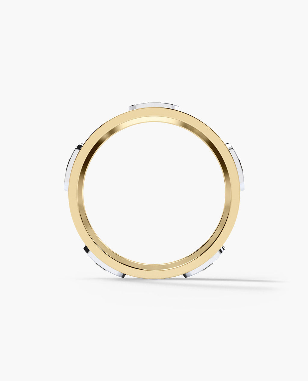 BARITE Two Tone Gold Wedding Ring with 0.60ct Black Diamonds