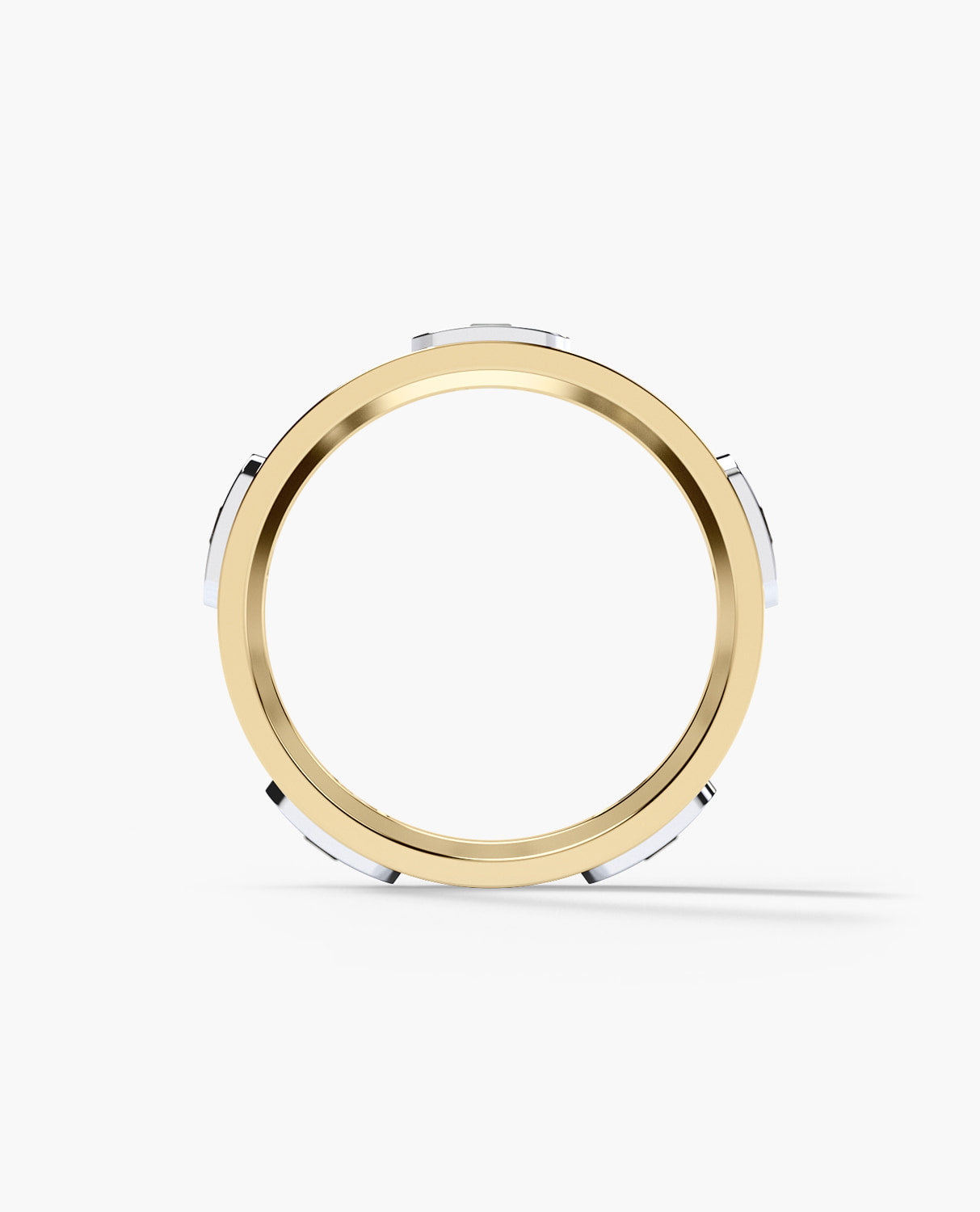 BARITE Two Tone Gold Wedding Ring with 0.60ct Black Diamonds