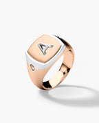 BETZ Two-Tone Gold Initial Signet Ring - Version 2