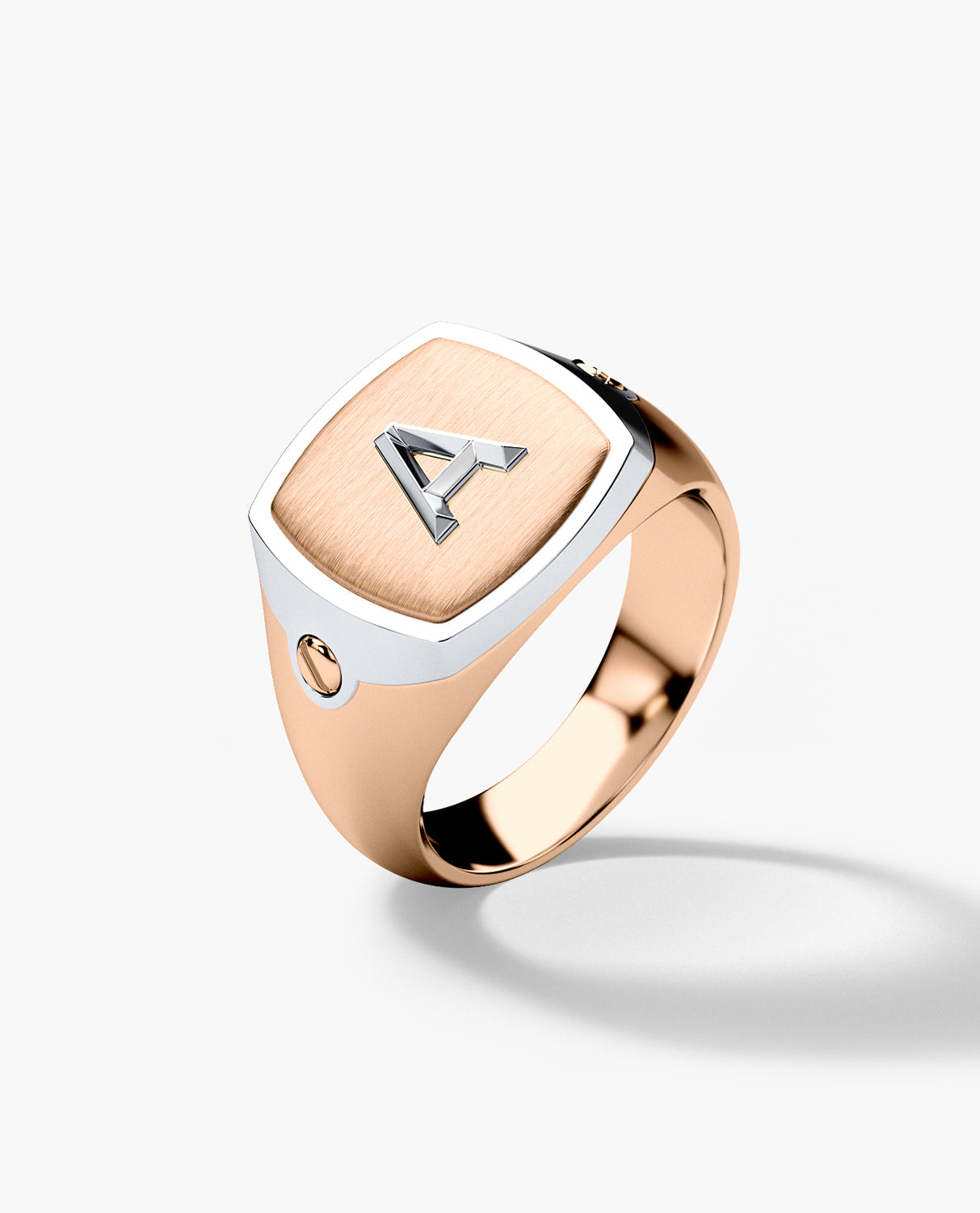 BETZ Two-Tone Gold Initial Signet Ring - Version 2