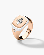 BETZ Two-Tone Gold Bee Signet Ring - Version 2
