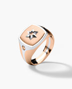 BETZ Two-Tone Gold Religious Signet Ring - Version 1