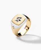 BETZ Two-Tone Gold Religious Signet Ring - Version 2