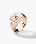 BETZ Two-Tone Gold Signet Ring with Diamond - Version 1