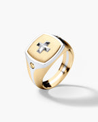 BETZ Two-Tone Gold Religious Signet Ring - Version 1