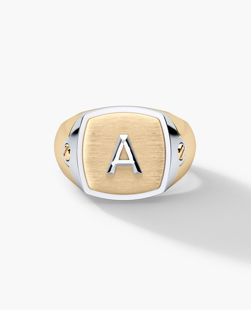 BETZ Two-Tone Gold Initial Signet Ring - Version 2