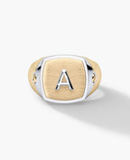 BETZ Two-Tone Gold Initial Signet Ring - Version 2