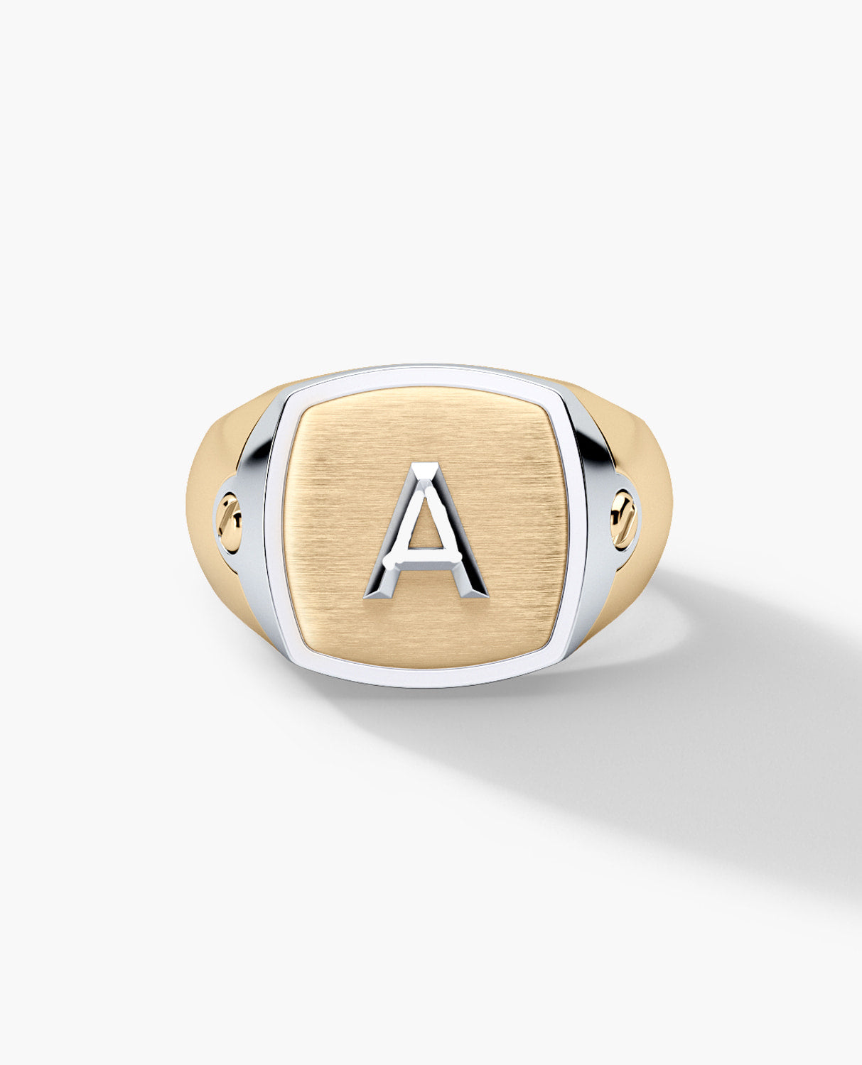BETZ Two-Tone Gold Initial Signet Ring - Version 2