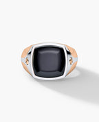 BETZ Two-Tone Gold Signet Ring with Black Onyx - Version 1