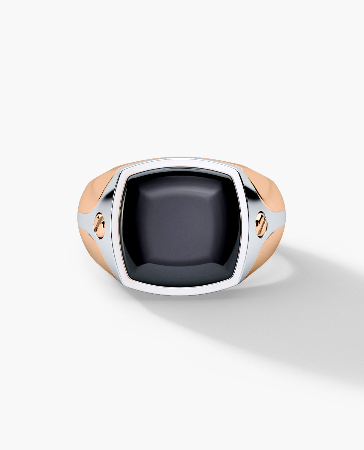 BETZ Two-Tone Gold Signet Ring with Black Onyx - Version 1