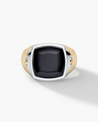 BETZ Two-Tone Gold Signet Ring with Black Onyx - Version 2