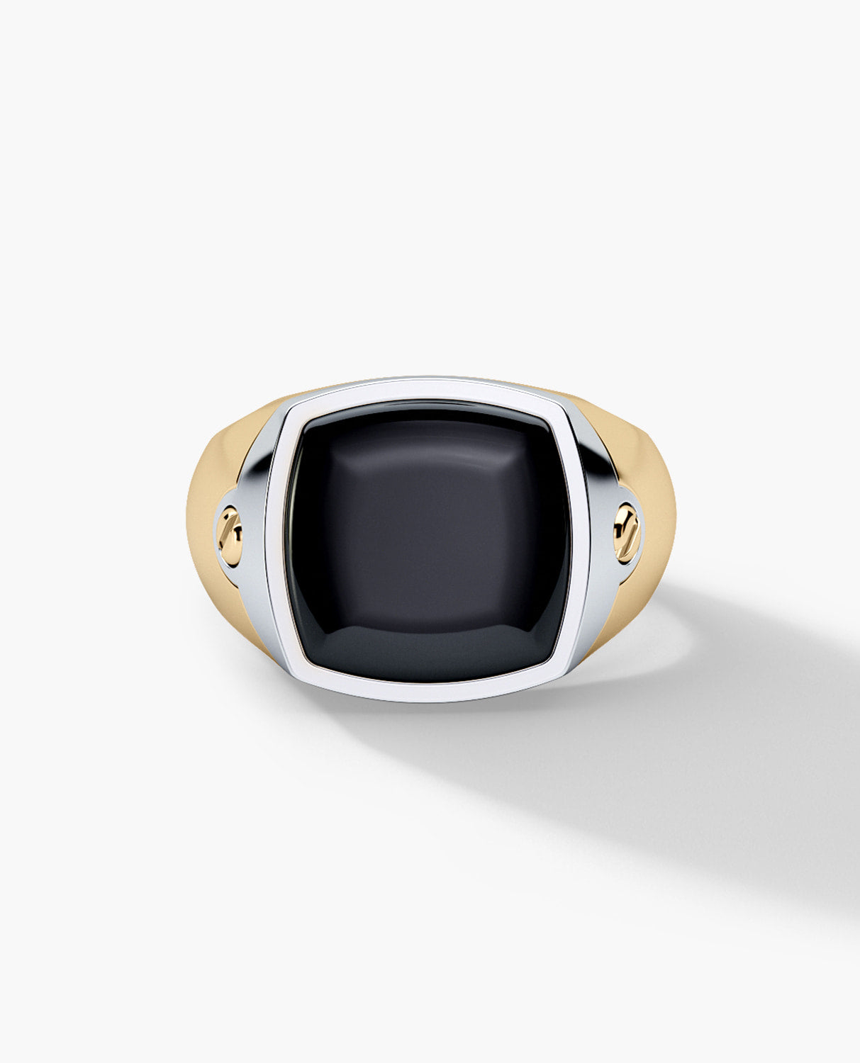 BETZ Two-Tone Gold Signet Ring with Black Onyx - Version 2