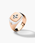 BETZ Two-Tone Gold Religious Signet Ring - Version 2