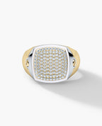 BETZ Two-Tone Gold Signet Ring with 0.70ct Pave Diamonds - Version 2
