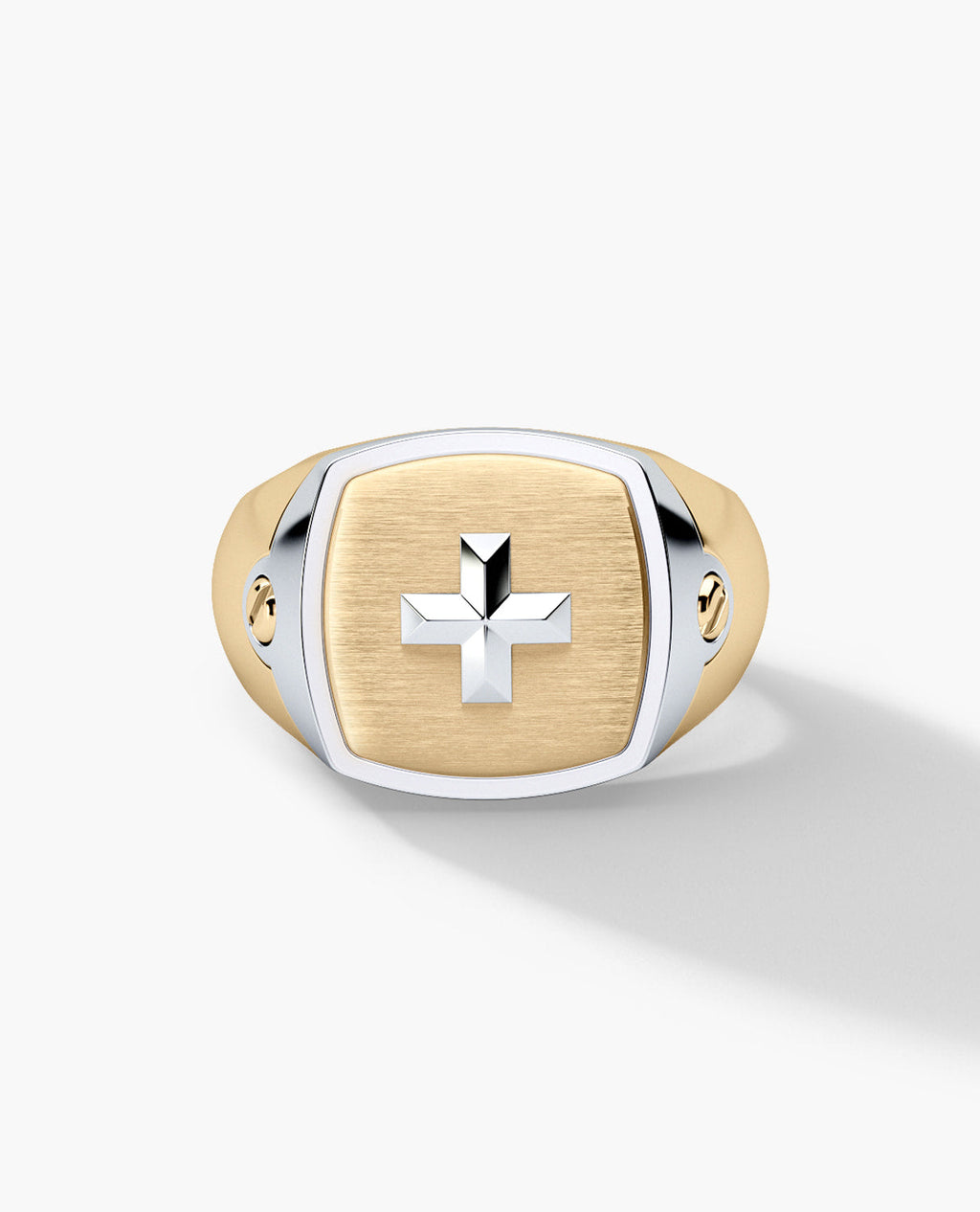 BETZ Two-Tone Gold Religious Signet Ring - Version 2