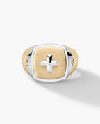 BETZ Two-Tone Gold Religious Signet Ring - Version 2