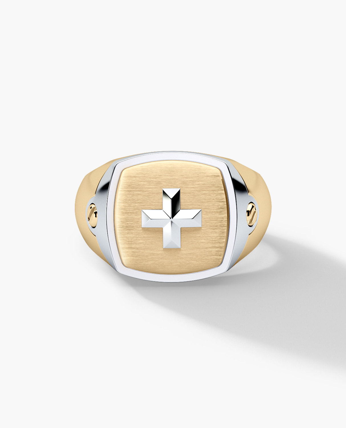 BETZ Two-Tone Gold Religious Signet Ring - Version 2