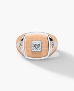 BETZ Two-Tone Gold Signet Ring with Diamond - Version 1