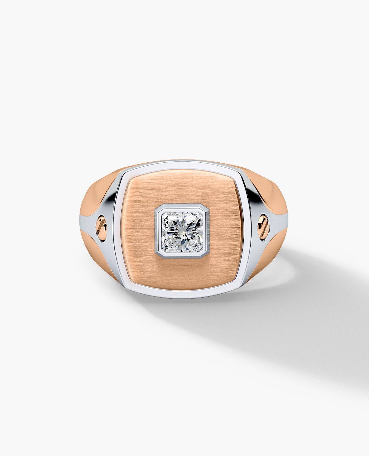 BETZ Two-Tone Gold Signet Ring with Diamond - Version 1