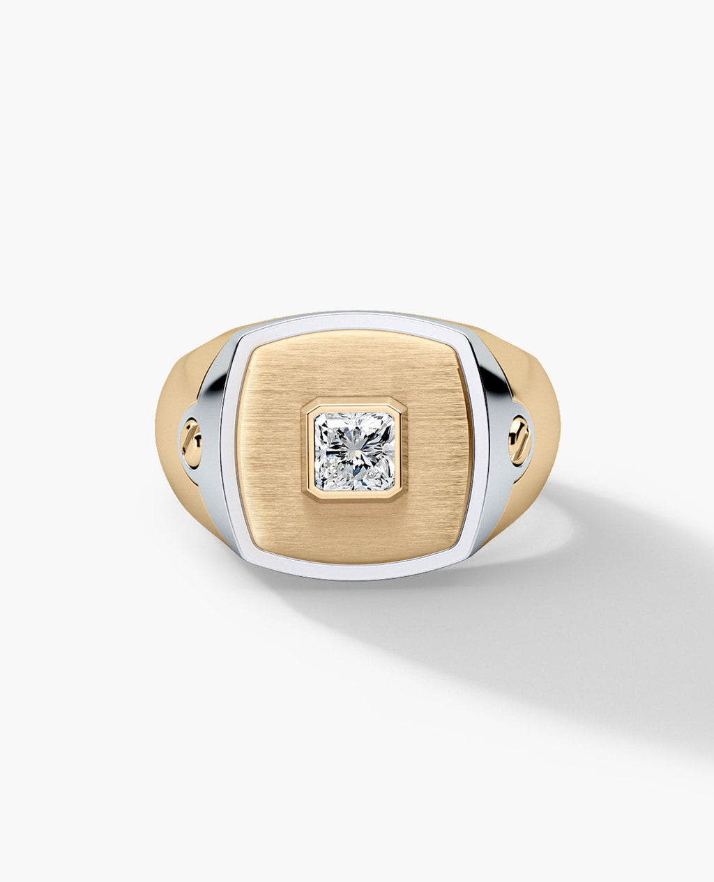 BETZ Two-Tone Gold Signet Ring with Diamond - Version 2