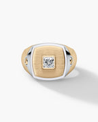 BETZ Two-Tone Gold Signet Ring with Diamond - Version 2