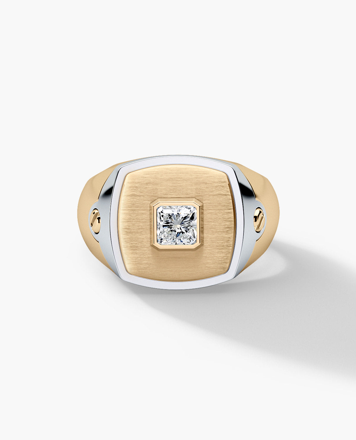 BETZ Two-Tone Gold Signet Ring with Diamond - Version 2