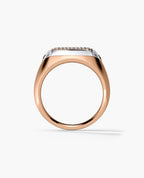 BETZ Two-Tone Gold Signet Ring with 0.70ct Pave Diamonds - Version 1