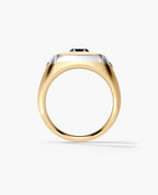 BETZ Two-Tone Gold Initial Signet Ring - Version 2