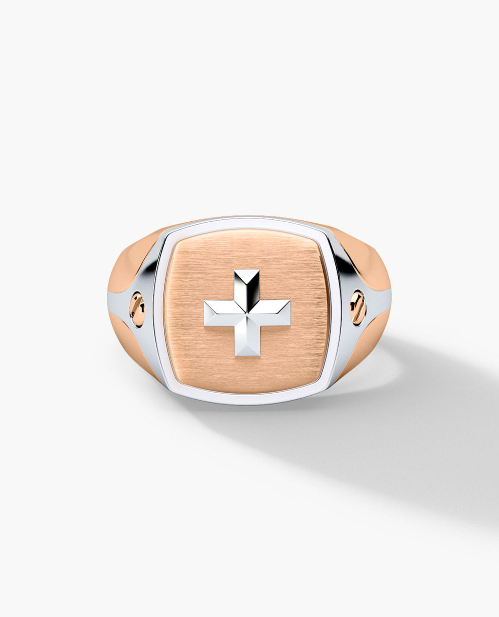 BETZ Two-Tone Gold Religious Signet Ring - Version 1