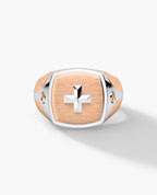 BETZ Two-Tone Gold Religious Signet Ring - Version 1