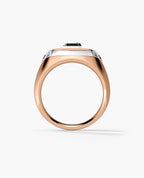 BETZ Two-Tone Gold Signet Ring with Diamond - Version 1