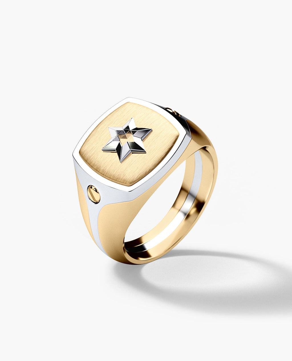 BETZ Two-Tone Gold Religious Signet Ring - Version 1