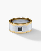 CABARRUS Two-Tone Gold Statement Ring with 0.45ct Black Diamond