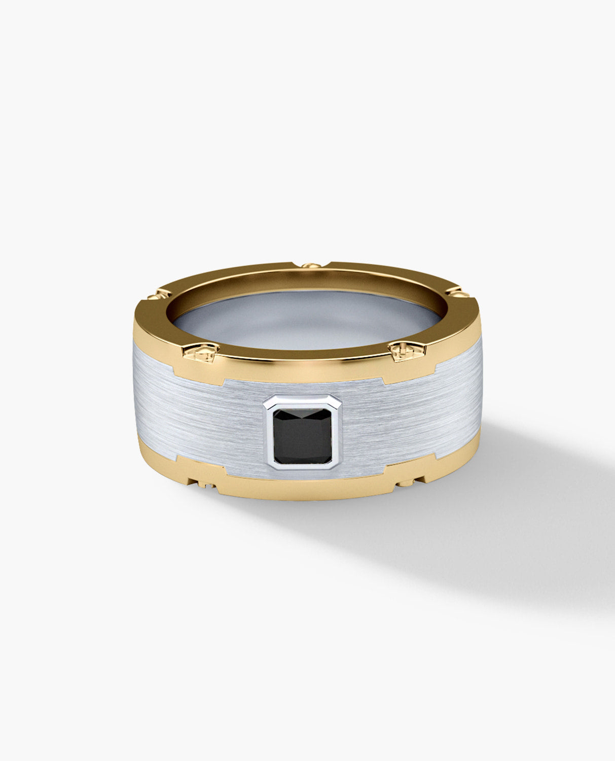 CABARRUS Two-Tone Gold Statement Ring with 0.45ct Black Diamond