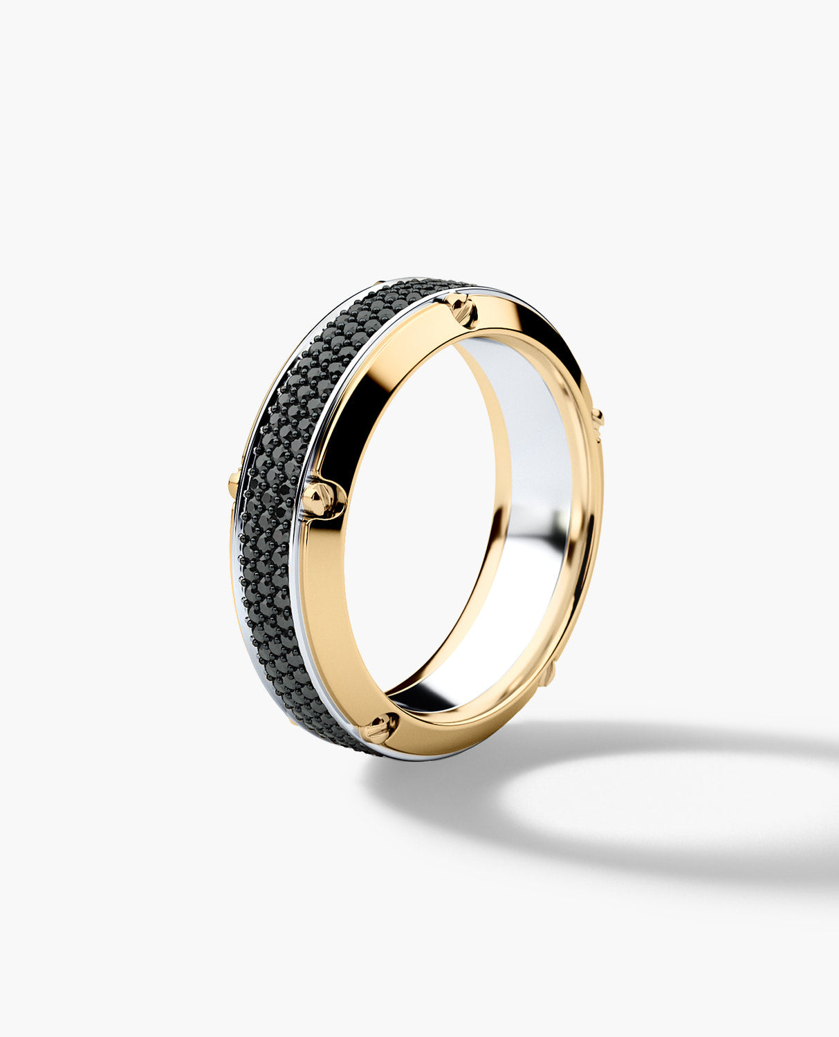 CORTEZ Two-Tone Gold Ring with 1.00ct Black Diamonds