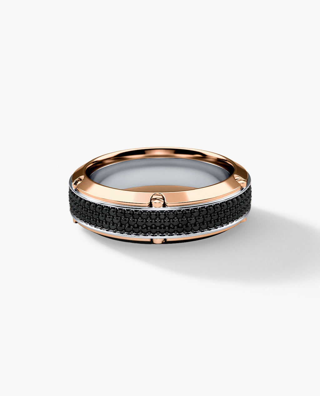 CORTEZ Two-Tone Gold Ring with 1.00ct Black Diamonds