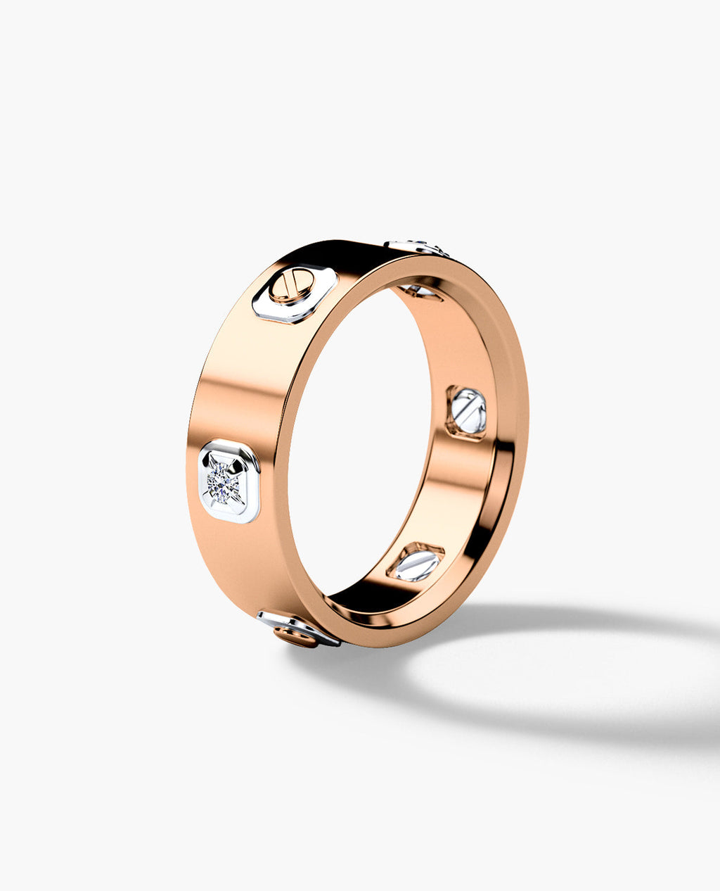 AMADOR Two-Tone Gold Ring with 0.15ct Diamonds