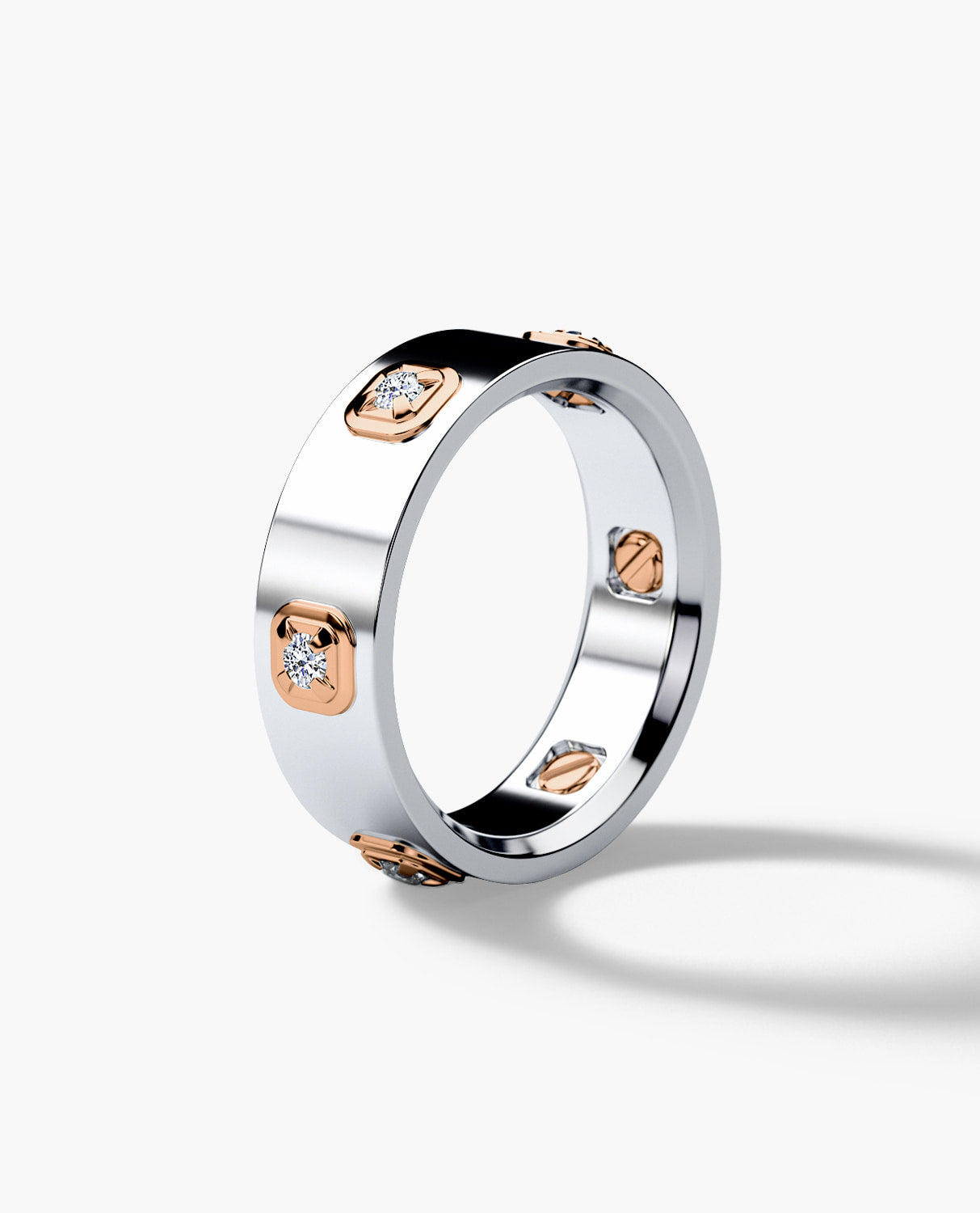 AMADOR Two-Tone Gold Ring with 0.30ct Diamonds - 2
