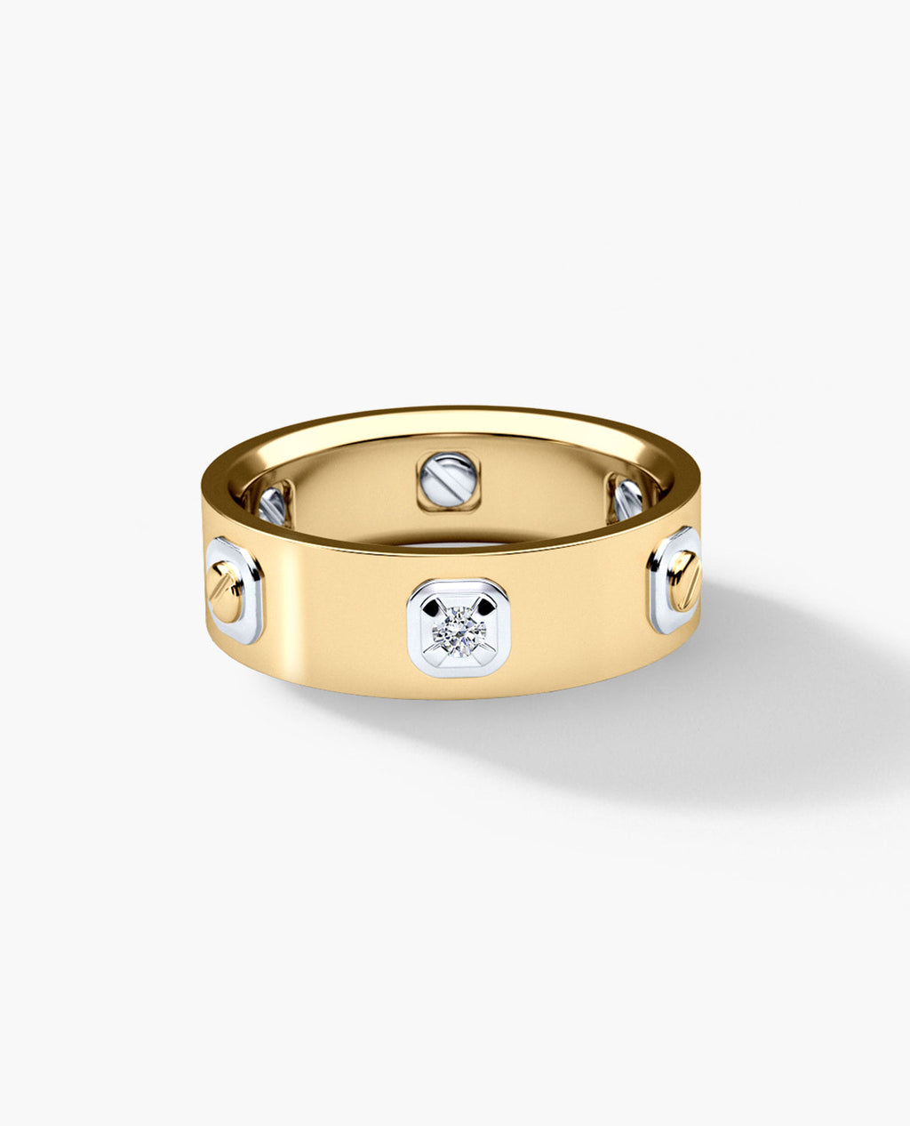 AMADOR Two-Tone Gold Ring with 0.15ct Diamonds