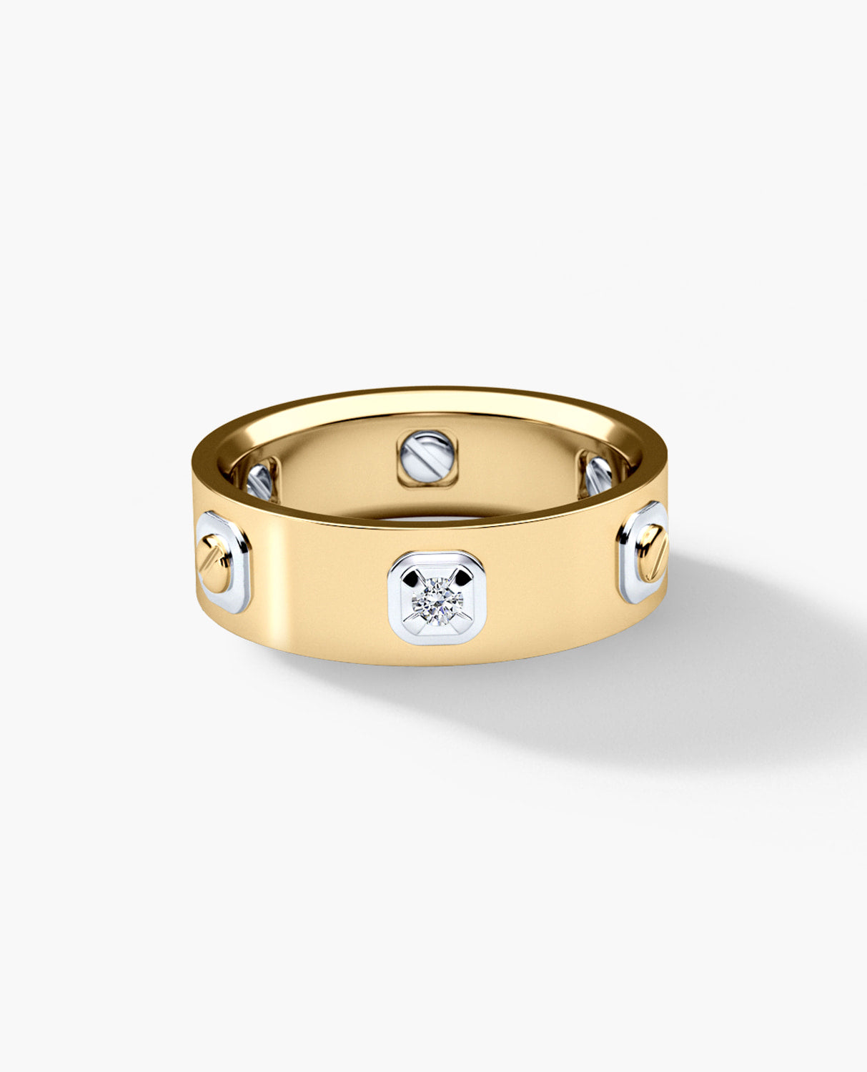 AMADOR Two-Tone Gold Ring with 0.15ct Diamonds