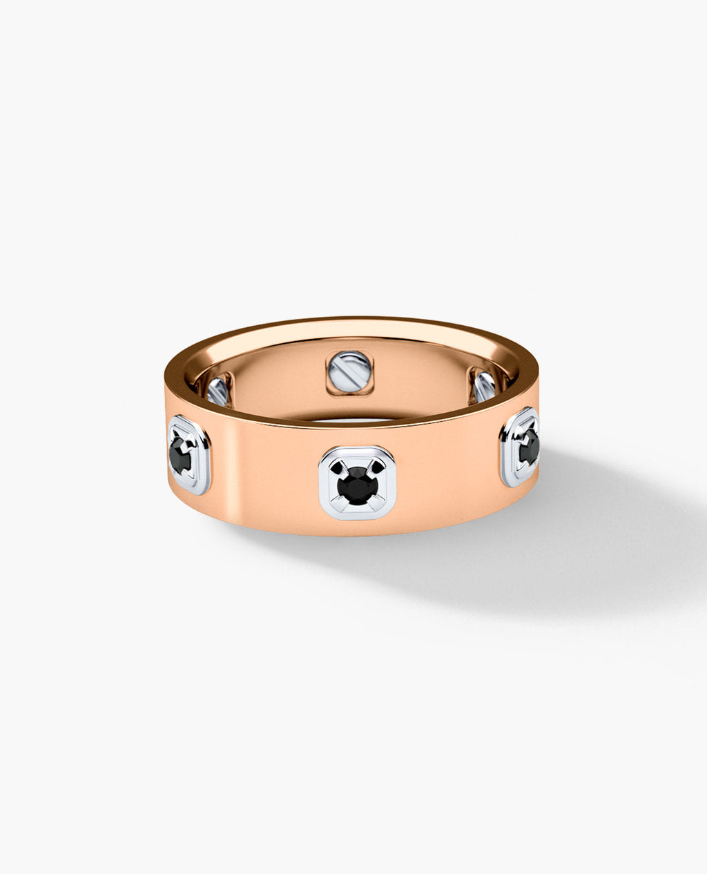 AMADOR Two-Tone Gold Ring with 0.30ct Black Diamonds