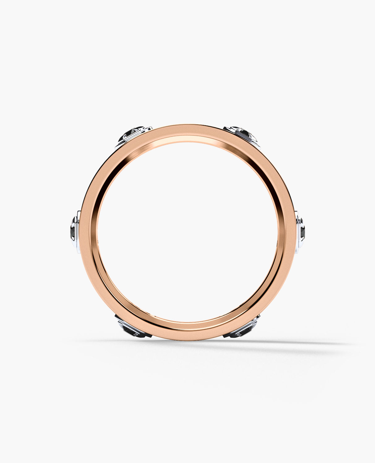 AMADOR Two-Tone Gold Ring with 0.30ct Black Diamonds