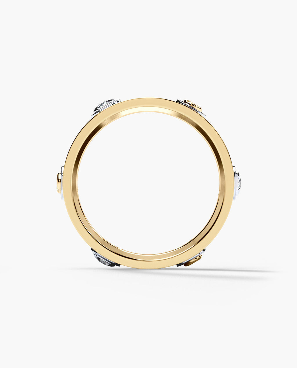 AMADOR Two-Tone Gold Ring with 0.15ct Diamonds